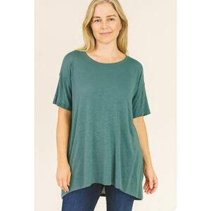 American Eagle SZ S Boat Neck Long Line Tee Green New With Tags